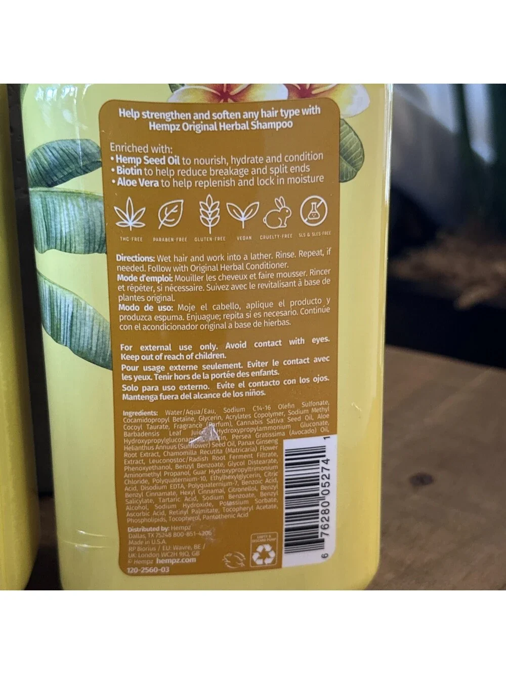 HEMPZ ORIGINAL FLORAL BANANA 17 OZ SHAMPOO FOR ALL TYPES OF HAIR